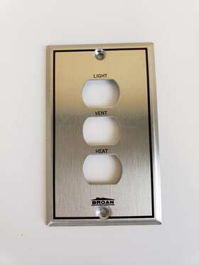 Broan Model-67 Model 67 - Face Plate Only Light / Night Vent Control Read