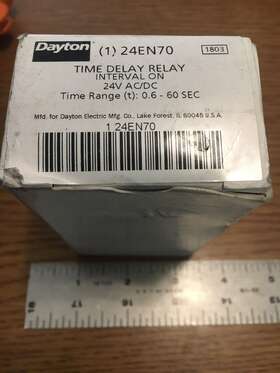 24en70 Dayton Time Delay Relay 24vac/dc 10a Dpdt .6 Seconds To 60