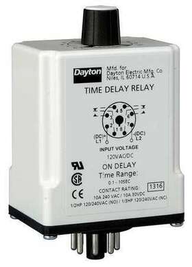 24ep19 Dayton Time Dlay Rlay 240vac 10a Dpdt 0.01 Sec
