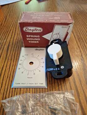Dayton 6x547 Vintage 12 Hour Timer With Hild Feature Spring Wound Nos