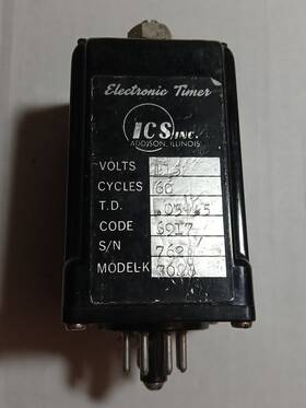 K7046 Ics 6917 Inc Electronic Timer 115v 60hz .05 - .5 Seconds Model 8 Pin Relay