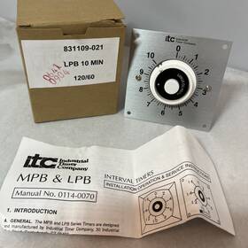 831109-021 Industrial Timer Company Model Lpb 10 Min Timer/counter New Open Box