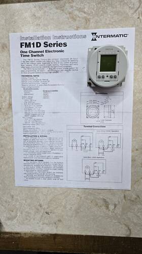Fm1d50-24 Intermatic 1 Channel Electronic Time Switch