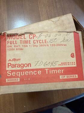 Cp-a-06-00-01 Paragon New In Box Full Time Cycle Sequence Timer - 150 Sec