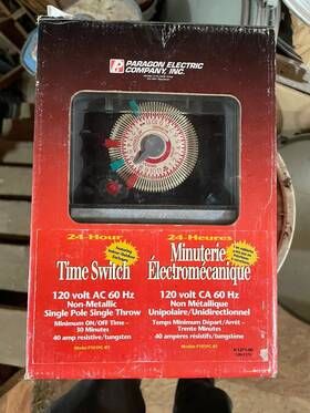 P101pc-rt Paragon New Electric 24 Hour Time Switch 120vac 60hz Non-metallic