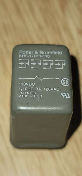 Khs-17d11-110 Potter & Brumfield And Relay 110vdc 1/10hp 3a 120vac Made In Usa