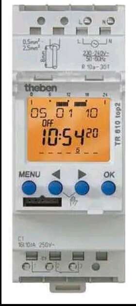 Tr-610-top-2-12 Theben Tr-610-top-2-12/24v Electr. Timer Din Rail 24hr/7d 1 Chn