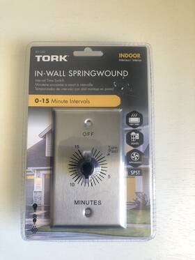 Rff15m Tork 75665 A In-wall Spring Wound Interval Time Switch Indoor 0-15 Minutes