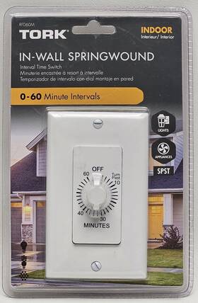 Rfd60m Tork In-wall Interval Timer Switch Range 0-60 Minutes Springwound Indoor
