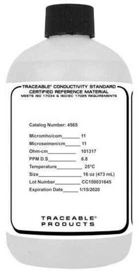A2la Traceable 4565 Conductivity Standard 16 Oz 10 S