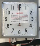 American Time And Signal Allsync Plus 120V Square Flush Clock Silver Crackle. Fixed Price $79.99.