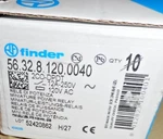 Box Of 9 Finder 56.32.8.120.0040 Dpdt Relay, 120VAC. Fixed Price $80.00.