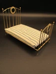 Dollhouse Miniature Brass Farmer's Single Bed Artisan 1/12 Room Box Ooak. Fixed Price $39.00.