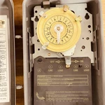 Intermatic T104R 208-277V 24 Hour Mechanical Time Switch Grey Open Box. Fixed Price $49.99.