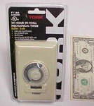 24 Hour Mechanical In-wall Timer, 15A Tork 711AA Ul Listed 1000W Tungsten 1/3 Hp. Fixed Price $9.99.