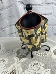 Vintage Farmhouse Rotating Utensil Caddy 3-POCKET Rooster Cow Silverware Holder. Fixed Price $22.00.