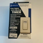 Intermatic EI600LAC 7-DAY Digital Auto-adjusting Timer Wall Switch Light Almond. Fixed Price $35.00.