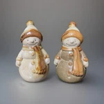 Vintage Stoneware Snowmen Figurines Set Of Two. Fixed Price $14.99.