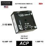 Precision On-delay Timer ACP-601-450, 120VAC, 0.1 Min, 10A, 1A Pd, New. Fixed Price $22.00.