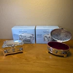 Vtg Regent Square 4" Silver Plated Jewelry Box Velvet Lining Embossed Trinket. Fixed Price $24.49.
