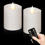 Woocodowe 3"X4" Flickering Flameless Battery Candles With Timer, White Realistic. Fixed Price $46.95.
