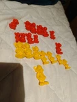 Plastic One Inch Lions Counters Red Yellow Lot Of 19. Fixed Price $14.99.