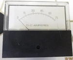 Analog Ampmeter 0-75A, Electro-meters Yokogawa, 251-224-PBPB, 3X2.6" Panel. Fixed Price $14.75.