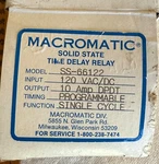 Macromatic SS-66122 Time Delay Relay 120VAC/DC New In Box, Complete. Fixed Price $72.00.