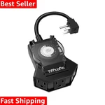 Timer Outlet Waterproof, 24 Hour Mechanical Light Outdoor, Gr.... Fixed Price $32.29.