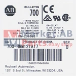 New Sealed Brand Allen-bradley 700-HRM12TA17 Tube Base Dial Timing Relay. Fixed Price $120.00.