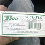 Taco Accu-flo Circuit Setter Valve 1/2" Sweat Manual Water ACUF-050-AC-1. Fixed Price $60.00.