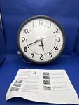American Time And Signal Allsync Plus 120V Round Flush Clock Black Steel. Fixed Price $69.99.