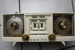 1953 Mcm Zenith R519W Table Alarm Clock Radio Standard Broadcast White. Fixed Price $90.00.