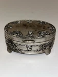 Regent Square Silver Tone Oval Rose Vine Jewelry Trinket Box Red Velvet Lining. Fixed Price $14.50.