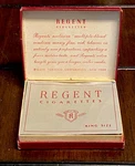 Vintage 1947 Regent Cigarettes King Size Hinged Advertising Box -factory N.y.. Fixed Price $8.95.