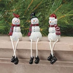 Set Of 3 Christmas Snowman Figurine Sitters Trio Holiday Tabletop Home Decor. Fixed Price $26.98.