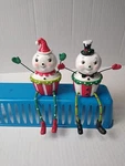 Johanna Parker Christmas Snowmen Cupcake Shelf Sitters Set Of 2. Fixed Price $25.60.