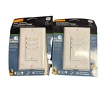 Lot Of 2 Ge 15318 In-wall Push Button Countdown Timer White Programmable. Fixed Price $40.84.