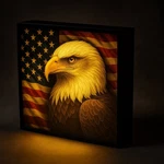 American Flag Eagle Led Light Box Sign Usb Powered 7X7 Patriotic Wall Decor Usa. Fixed Price $35.00.