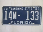 1957 Florida Dealer License Plate Tag Marion Co Nos Sp. Fixed Price $125.00.