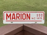 Nos Marion North Carolina License Plate 1975 #990 Nc City. Fixed Price $120.00.
