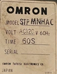 Used Omron Timer, Stp-mnh-ac, 120V, Hz, 0-60 Sec. Fixed Price $33.00.